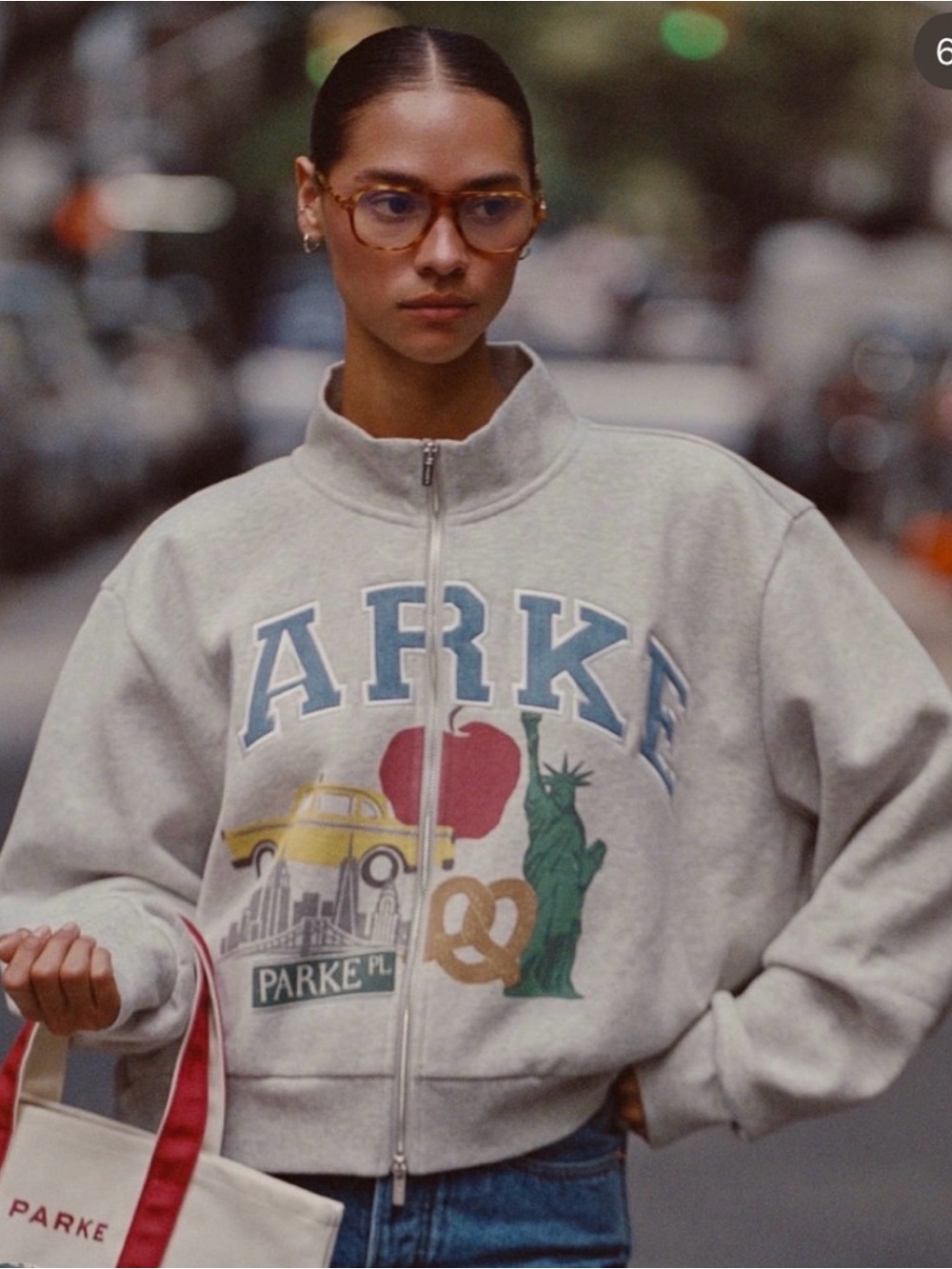 PARKE NYC Pop-Up zip sweatshirt
